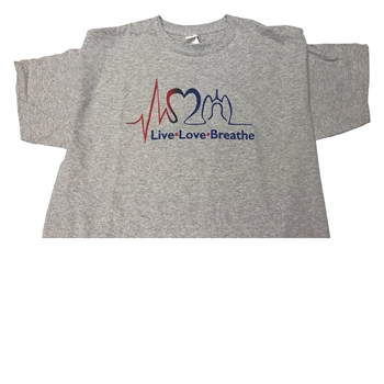 0081XL Live Love Breathe Grey T-Shirt, XLarge (8coupons)