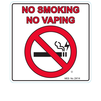 2414 "No Smoking, No Vaping" label, 150/roll