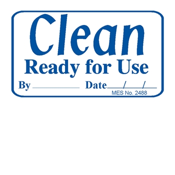 2488 Small "Clean Ready for Use" label, 200/roll