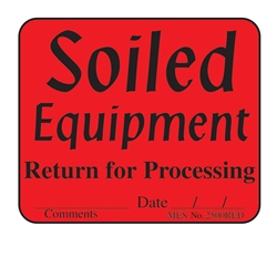 2500RED "Soiled" label in Red, 200/roll