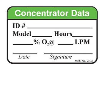 2502 "Concentrator Data" label, 200/roll