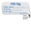 2504 "P/M Tag" label with laminate shield, 150/roll