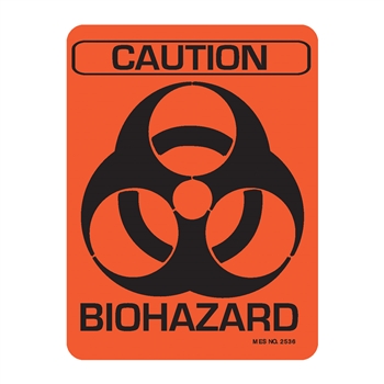 2536 "Biohazard Caution" label, 50/roll