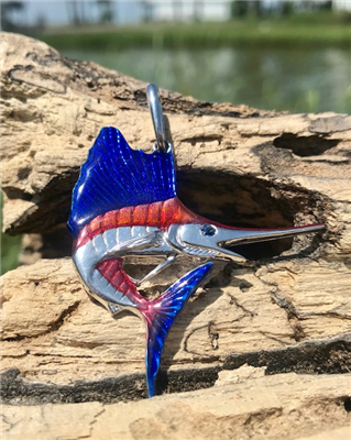 Enamel Sailfish Pendant