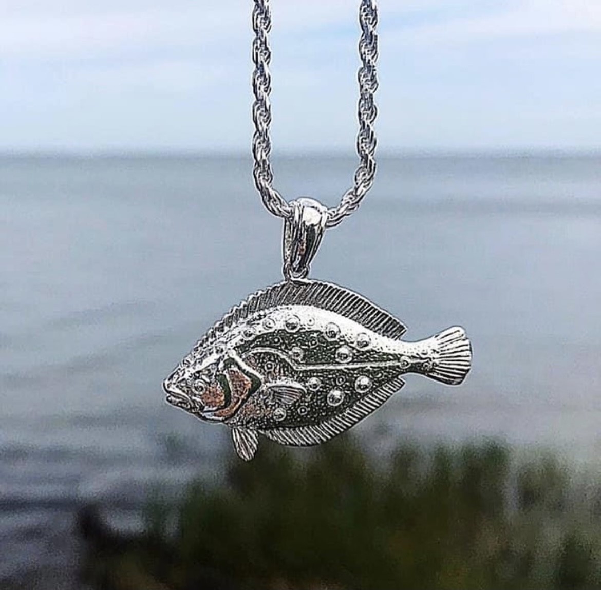 Flounder Pendants, Fish Pendants, Fishing Jewelry