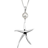 Sterling Silver Pearl and  Starfish Necklaces