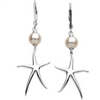 Sterling Silver Freshwater Cultured Pearl and Starfish Earrings