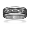 Men's Sterling Silver Wave Design Spin Ring