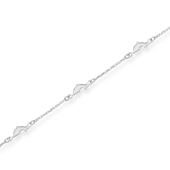Dolphin Anklet Sterling Silver (9 in.)