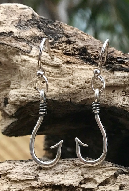 Fish Hook Earrings, Fishing Circle Hook Earrings, Fishing Hook Jewelry
