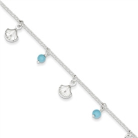 Shell and Turquoise Anklet