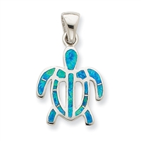 Blue Opal Sea Turtle Pendant