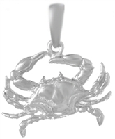 Sterling Silver Blue Crab Pendant (Small)