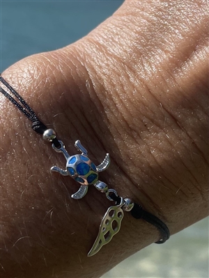 Opal Sea Turtle Adjustable Bracelet