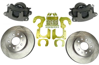 Small 9" and 8"  Ford Street Rod Bolt On Rear Disc Brake Kit with GM Metric Brake Calipers