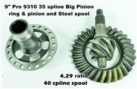 Xtreme COMBO Drag Race 4.29 PRO 9310 Ford 9" Ring & Pinion and 40 spline Steel Spool