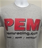 PEM Grey Logo T Shirt Larger sizes