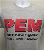 PEM Grey Logo T Shirt Larger sizes