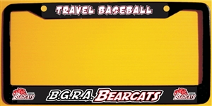 BGRA Bearcats Baseball Club Custom License Metal Plate Frame