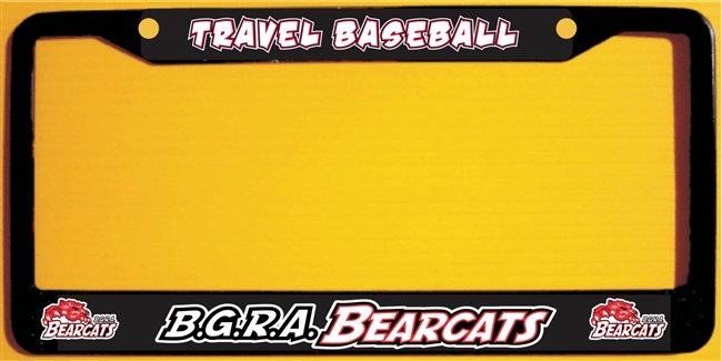 BGRA Bearcats Baseball Club Custom License Metal Plate Frame