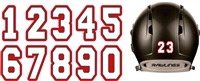 Baseball | Fastpitch Softball Batting Helmet Number Sheets - 0-9 full Team Colors, look like the Pros