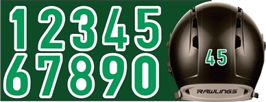 Greenland Pirates Youth Baseball Custom Helmet Number Sheets