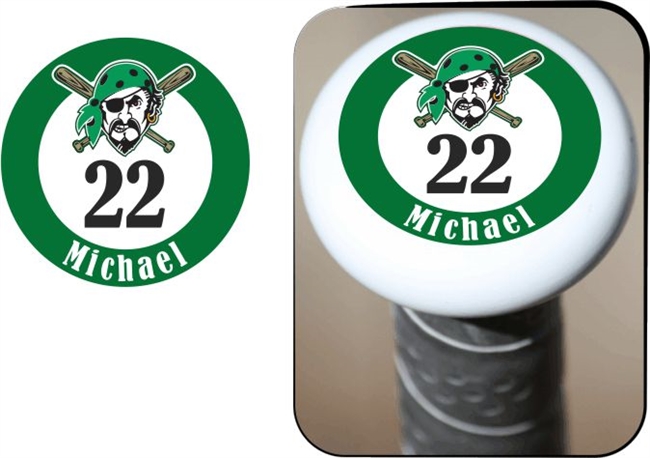 Greenland Pirates Youth Baseball and Softball Custom Bat Knob