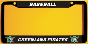 GreenlandPirates Baseball Custom License Metal Plate Frame