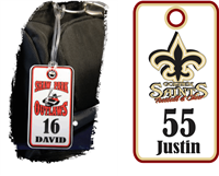 Golden Saints Custom Football Bag Tags