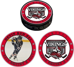 Homewood Flossmoor Vikings Hockey Custom Souvenir Game Puck Decals & Awards