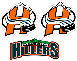 Custom Hopkinton Hillers Mountain Hockey Helmet Side Decals