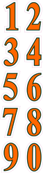 Custom Hillers Mountain Hockey Helmet Number Sheets - 0-9 full Team Colors