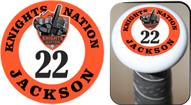 Knights Nations Custom Bat Knobs Decals