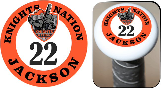 Knights Nations Custom Bat Knobs Decals