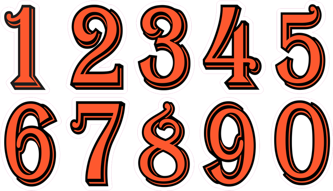BGRA Bearcats Baseball  Club Custom Helmet Number Sheets
