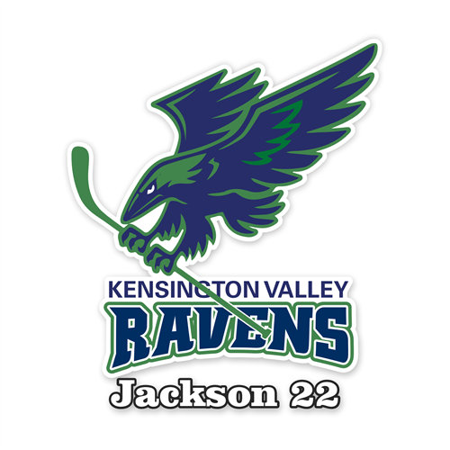Kensington Valley Hockey Association Ravens Car Window Decal