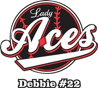 Lady Aces Custom Baseball Car Window Decals 1