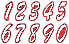 Lady Aces Softball Custom Helmet Number Sheets - 0-9 full Team Colors