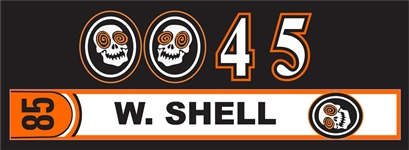 Laughing Skulls Custom Hockey Helmet Number Decal & Sticker