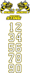 NCMYH  Helmet decal - Numbers