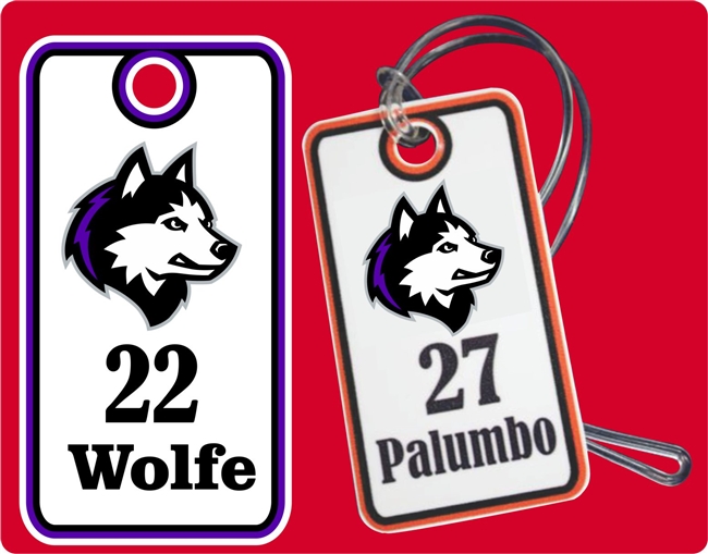New England Huskies Hockey Club Custom Hockey Bag Tags