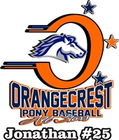 Orangecrest Pony Baseball Car Window Decal