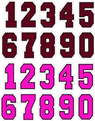 Custom Black Knights Helmet Number Sheets - 0-9 full Team Colors