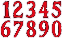 Palm Bay Pirates Custom Football Custom Helmet Number Sheets - 0-9 full Team Colors