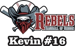 Rebels Baseball of Oregon Car Window Decal #1