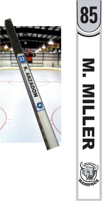 San Antonio Jr Rampge Hockey Helmet Stick tags