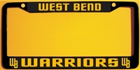 West Bend Warrior Baseball Custom License Metal Plate Frame