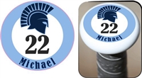 West Bend West Spartans Youth Baseball Custom Baseball Bat Knobs