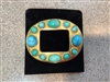 Terry Stack Oval Buckle with Turquoise Stones