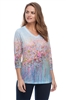 FDJ Field Flowers Print V-Neck Top